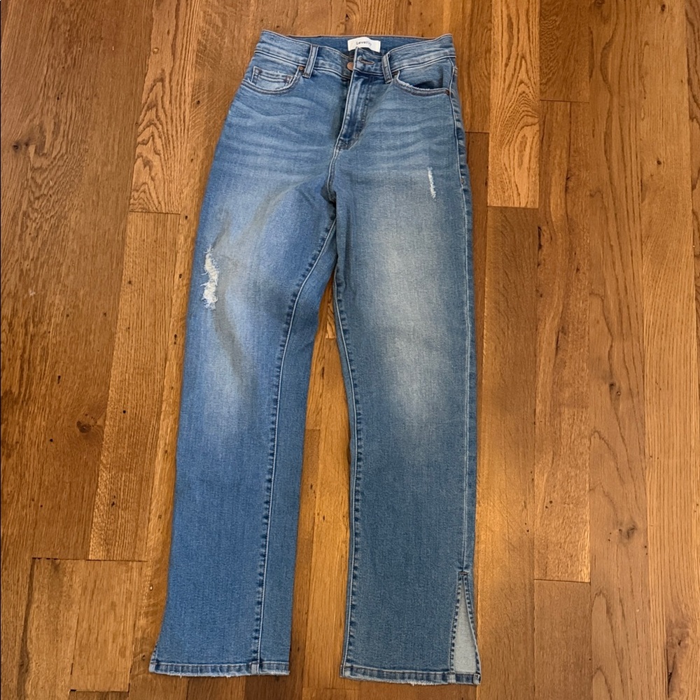 Level 99 Women's Straight Leg Blue Jeans